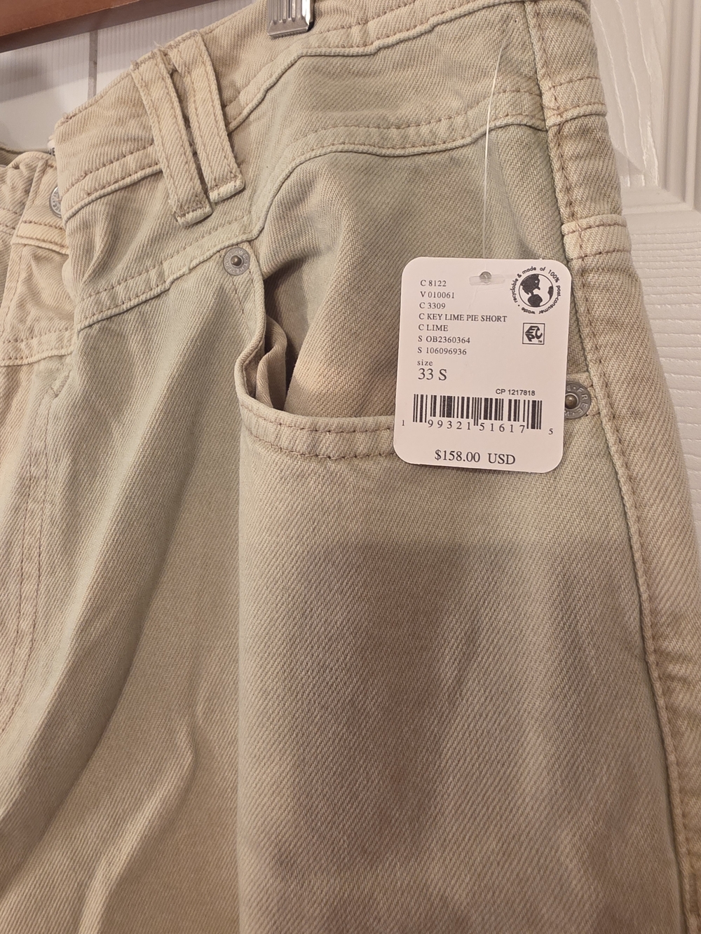 Free People We The Free Give & Take Wide Leg Jeans - Key Lime 33 SHORT - Picture 3 of 5